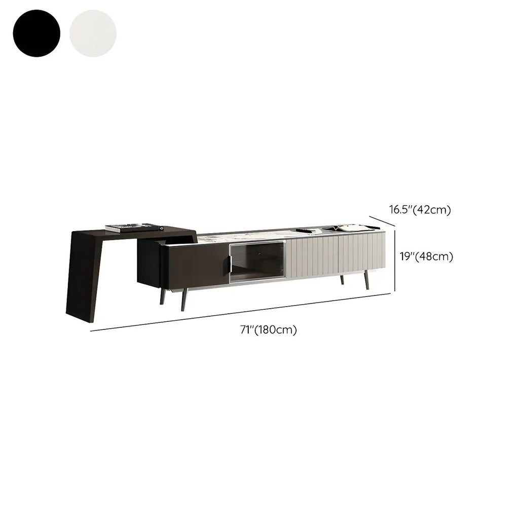 Mobile TV 71 Black Stone Side Extension Storage con cassetti