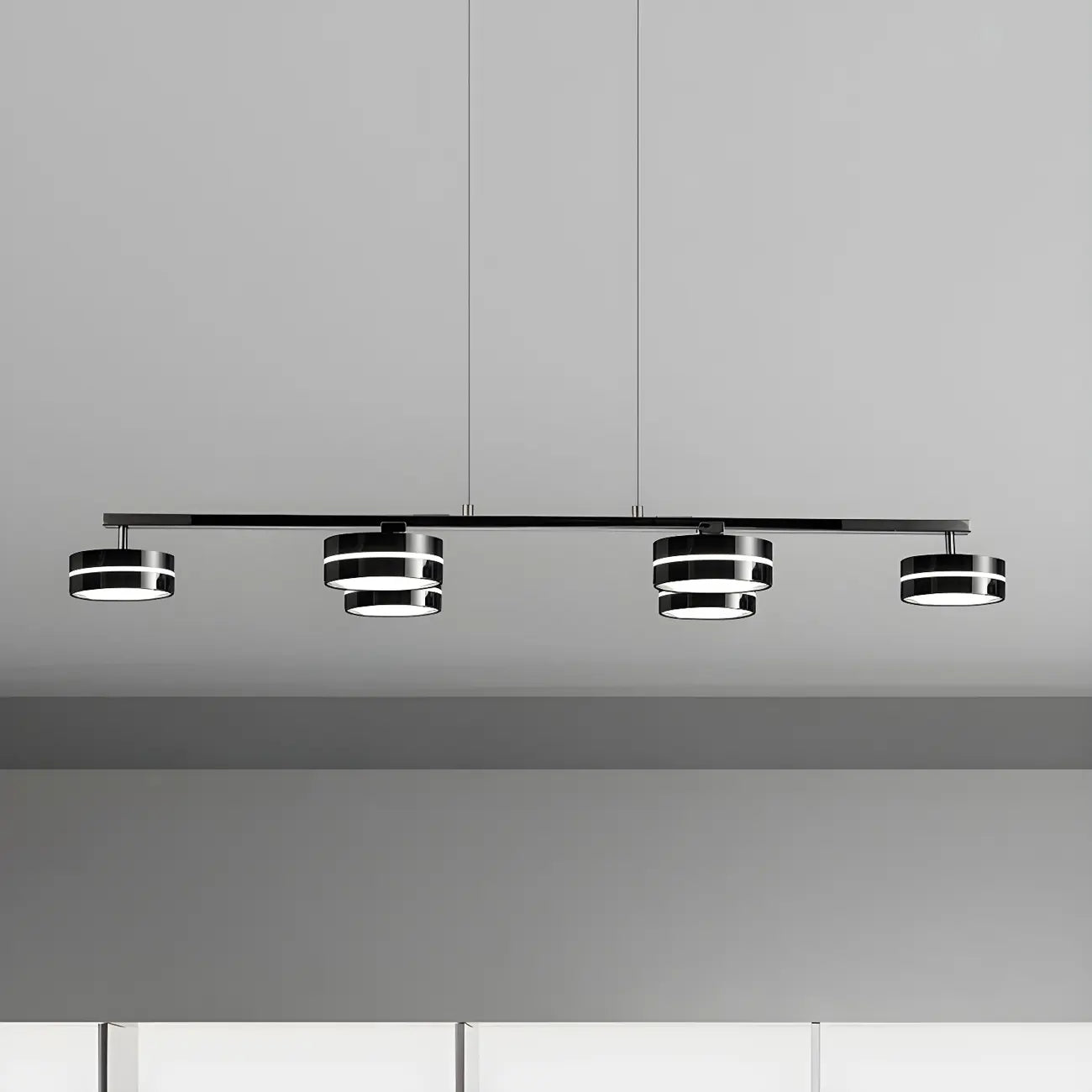 Suspension LED moderne à intensité variable avec télécommande pour îlot de cuisine