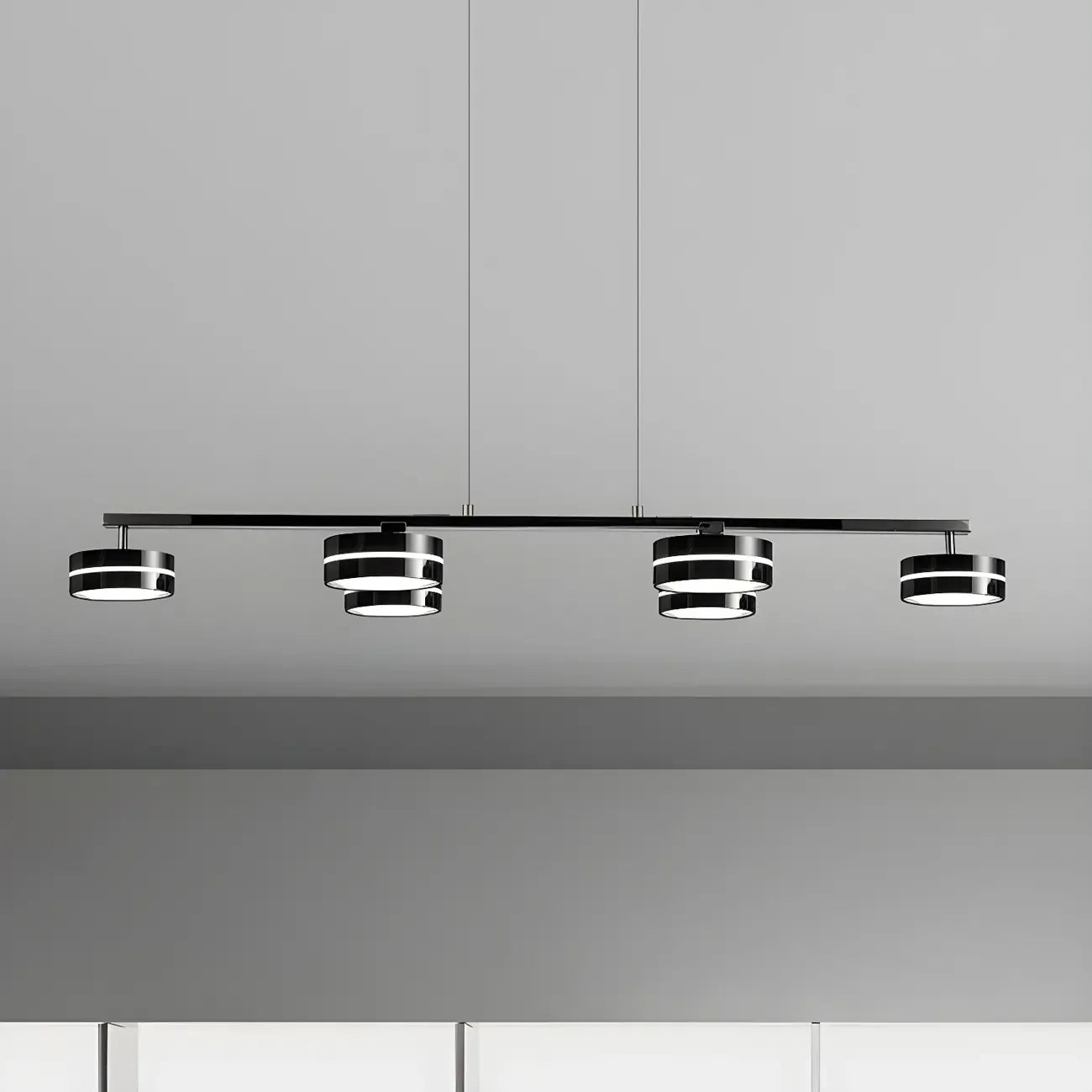 Suspension LED moderne à intensité variable avec télécommande pour îlot de cuisine