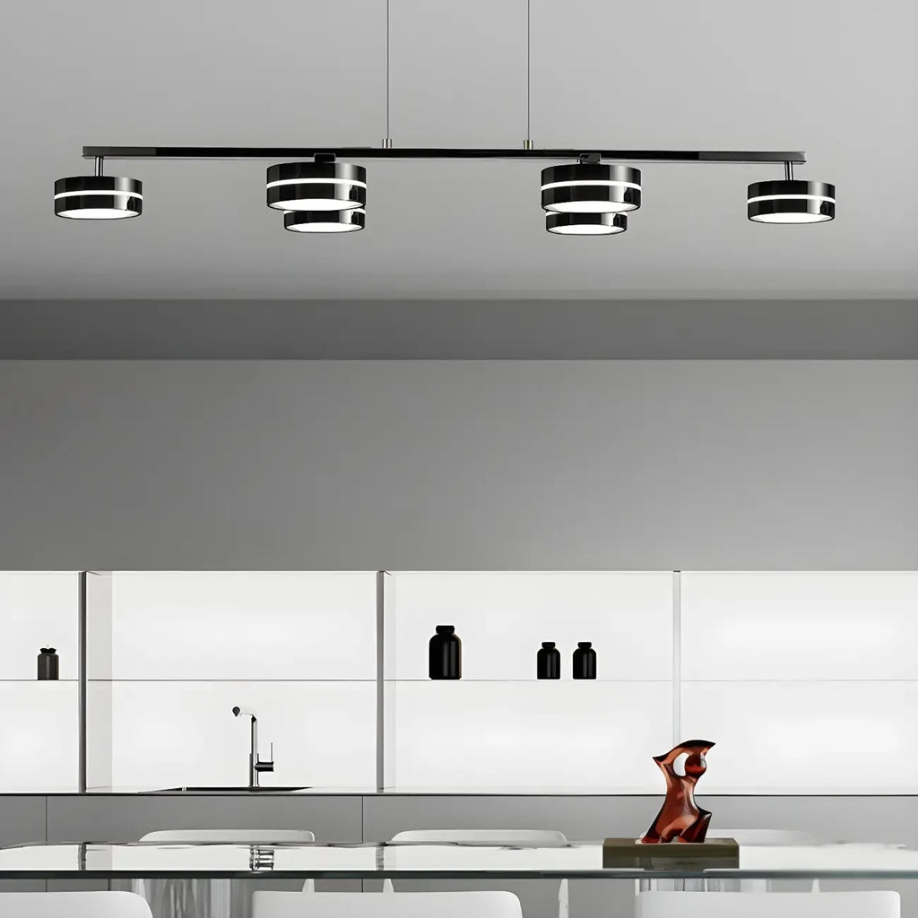 Suspension LED moderne à intensité variable avec télécommande pour îlot de cuisine