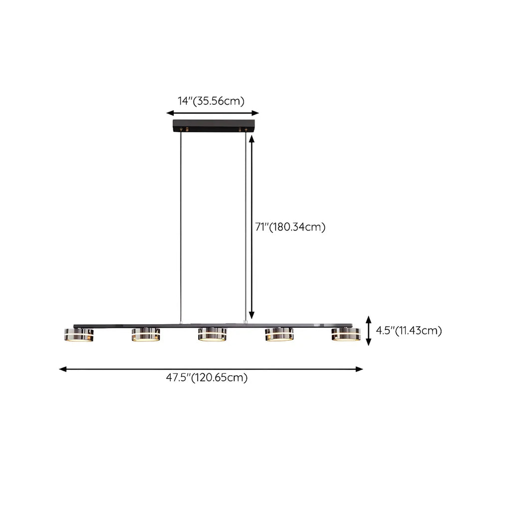 Suspension LED moderne à intensité variable avec télécommande pour îlot de cuisine