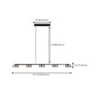 Suspension LED moderne à intensité variable avec télécommande pour îlot de cuisine
