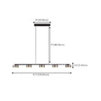 Suspension LED moderne à intensité variable avec télécommande pour îlot de cuisine