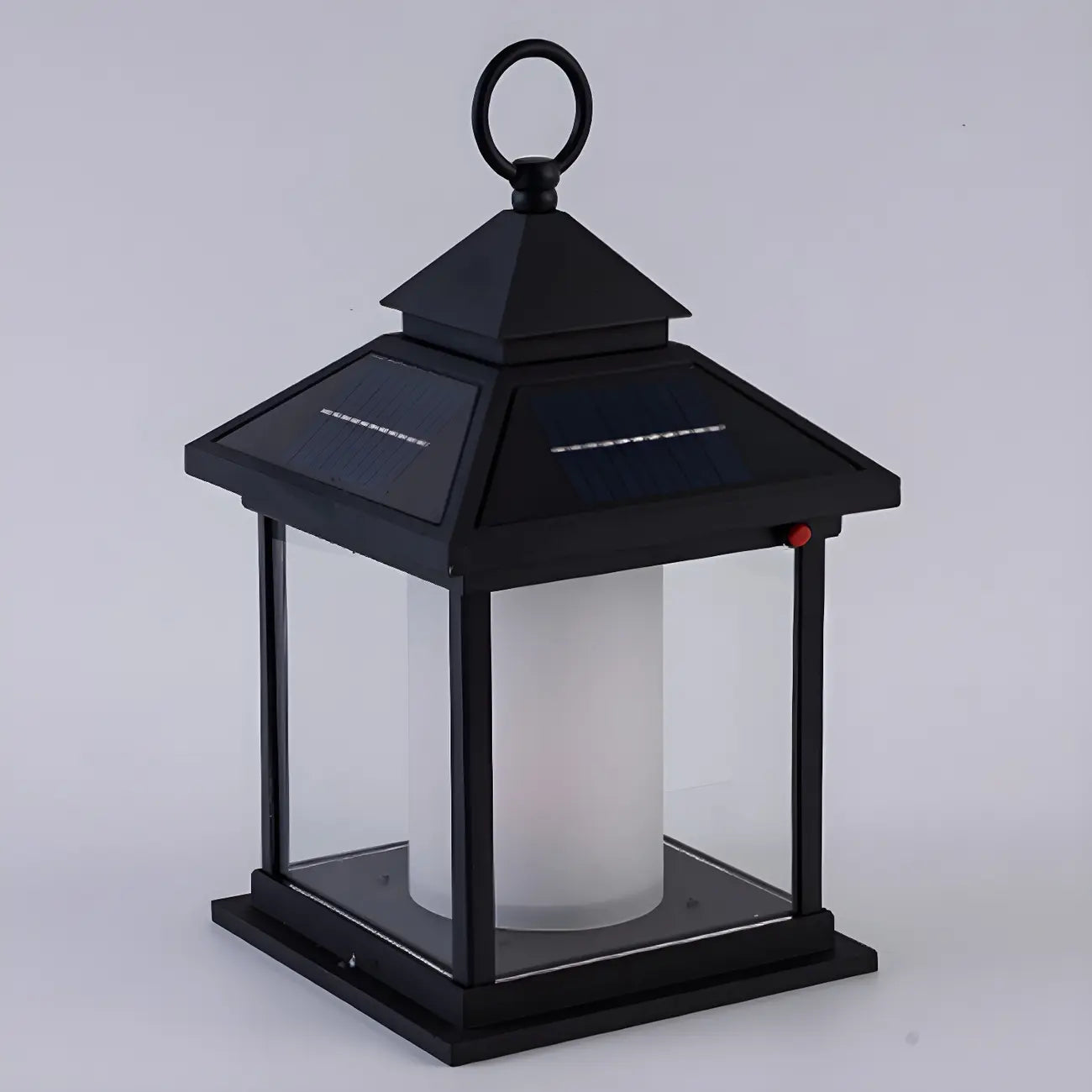 Lampe de poteau en métal en forme de maison avec poignée et interrupteur
