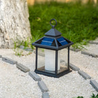 Lampe de poteau en métal en forme de maison avec poignée et interrupteur