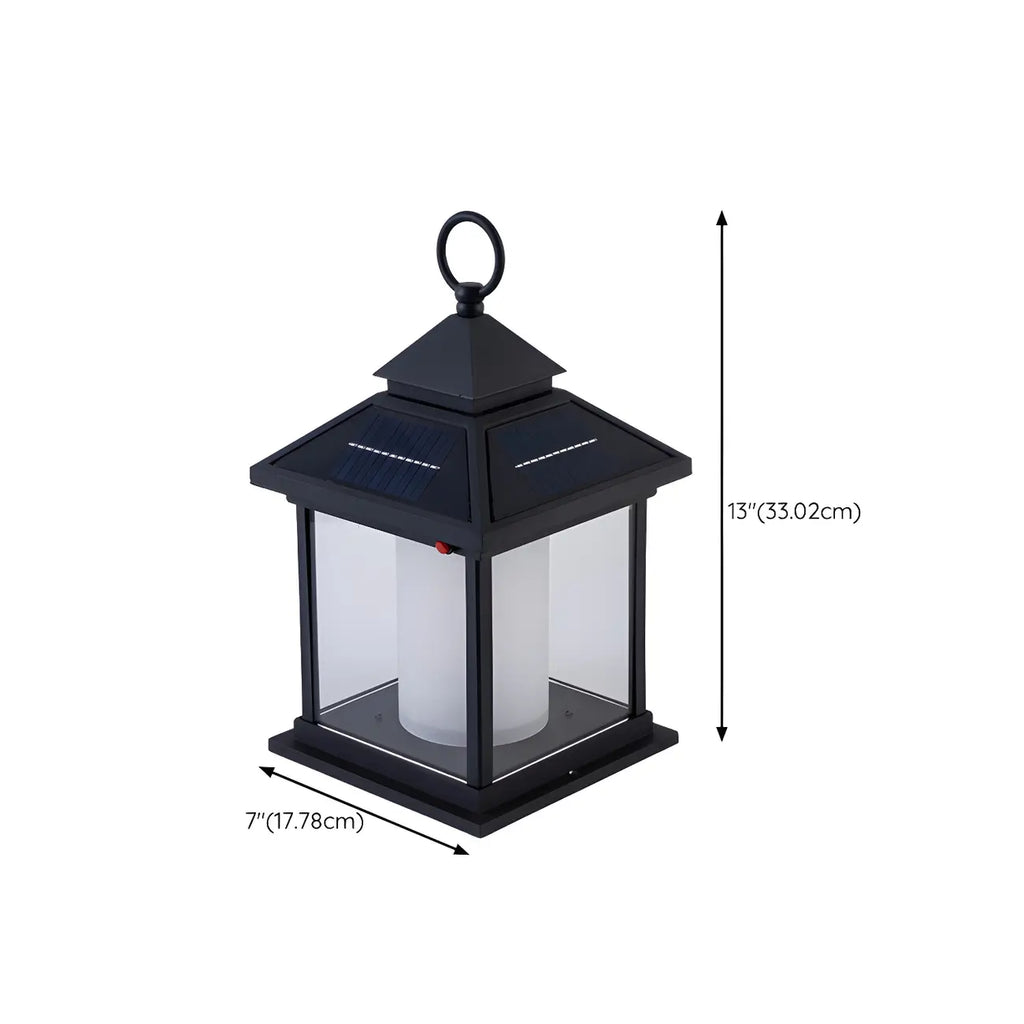 Lampe de poteau en métal en forme de maison avec poignée et interrupteur