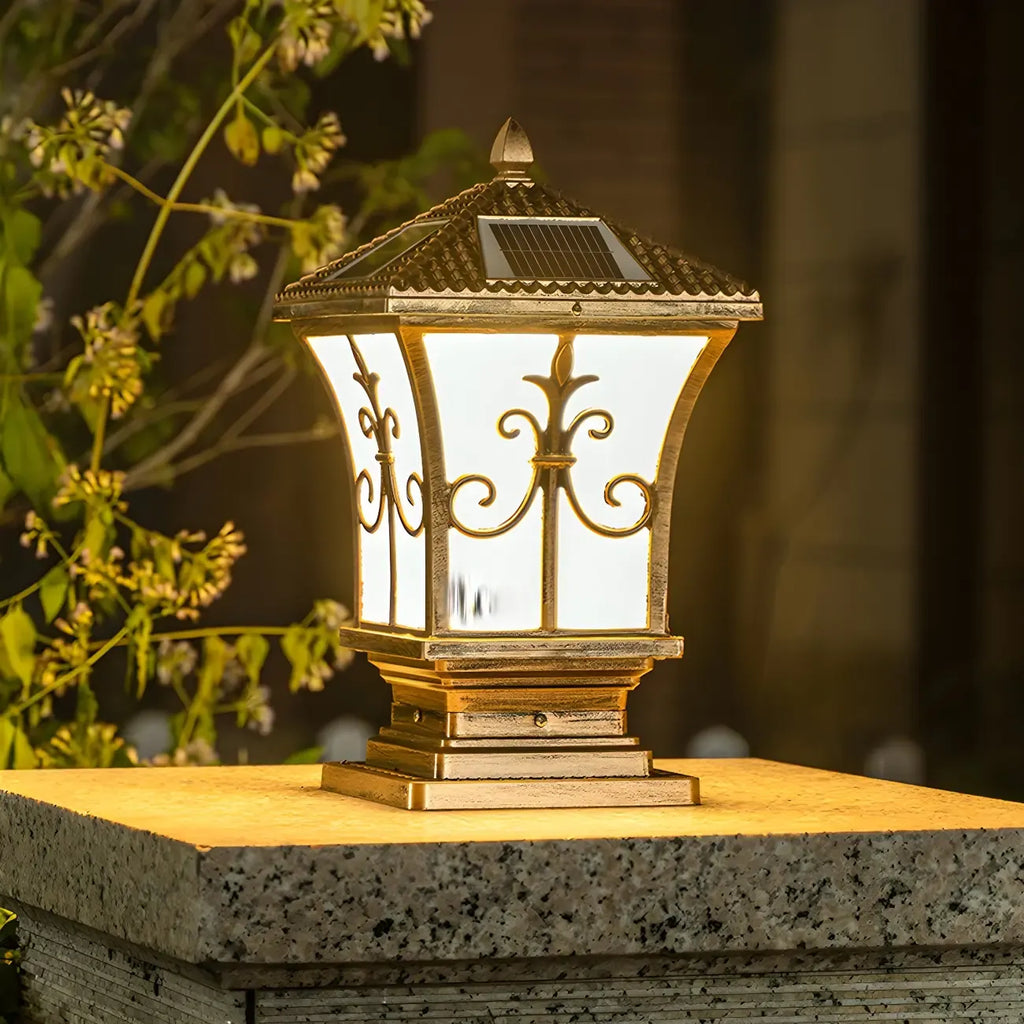 Lampes solaires d'extérieur vintage en bronze