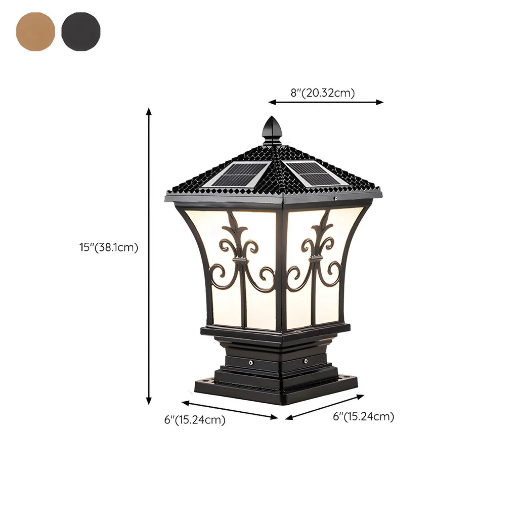 Lampes solaires d'extérieur vintage en bronze