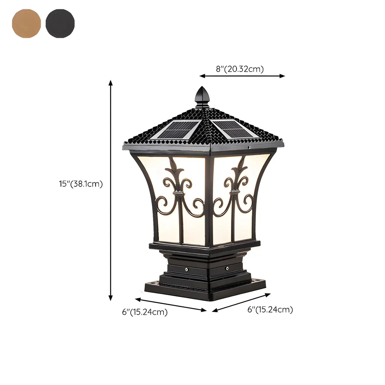 Lampes solaires d'extérieur vintage en bronze