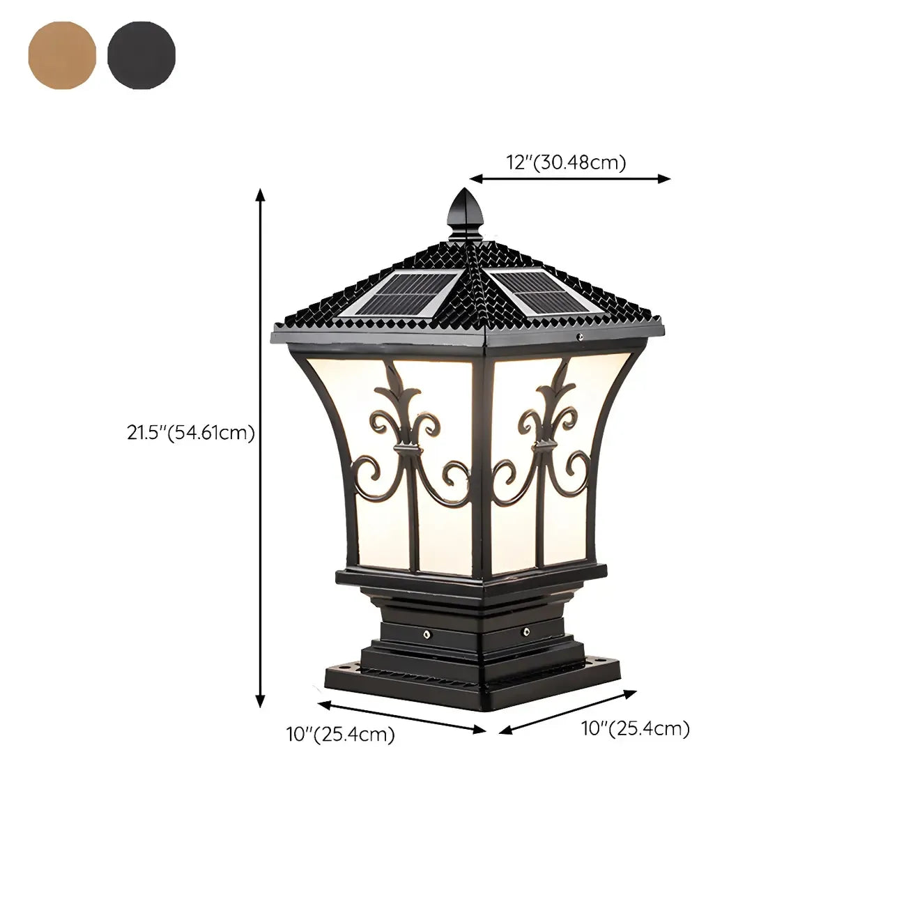 Lampes solaires d'extérieur vintage en bronze