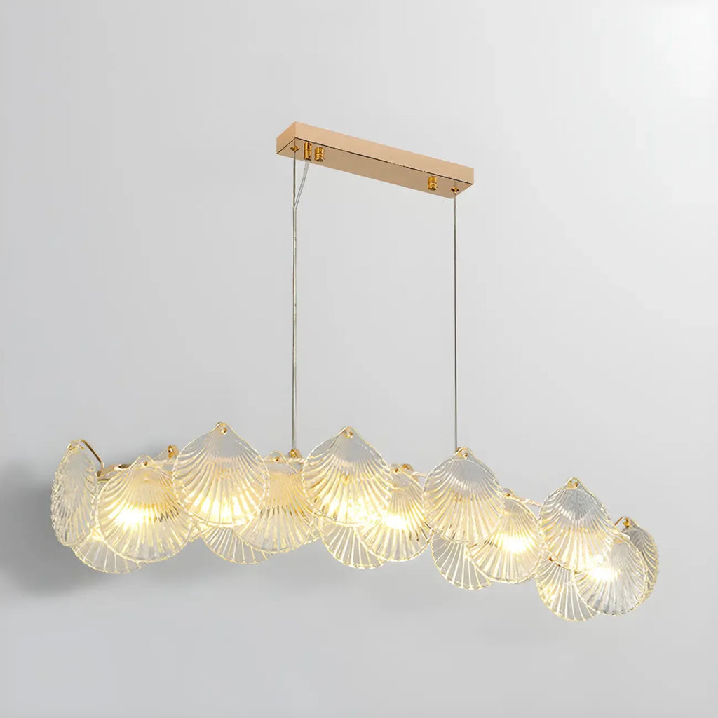 Lustre moderne en coquillage doré pour salon