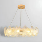 Lustre moderne en coquillage doré pour salon