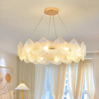 Lustre moderne en coquillage doré pour salon