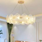 Lustre moderne en coquillage doré pour salon