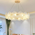 Lustre moderne en coquillage doré pour salon