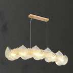 Lustre moderne en coquillage doré pour salon