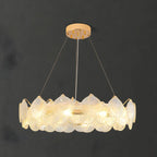 Lustre moderne en coquillage doré pour salon