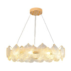 Lustre moderne en coquillage doré pour salon