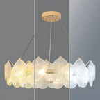 Lustre moderne en coquillage doré pour salon