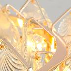 Lustre moderne en coquillage doré pour salon