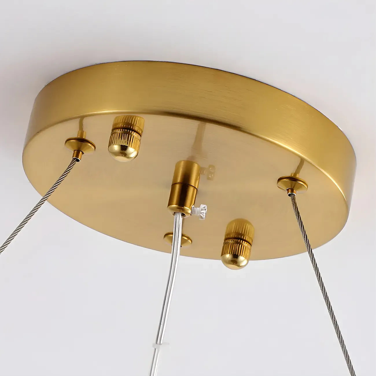 Suspension géométrique en cristal clair pour îlot lumineux