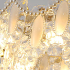 Suspension géométrique en cristal clair pour îlot lumineux