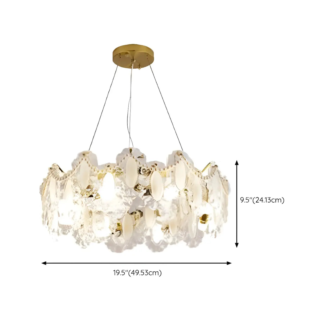 Suspension géométrique en cristal clair pour îlot lumineux