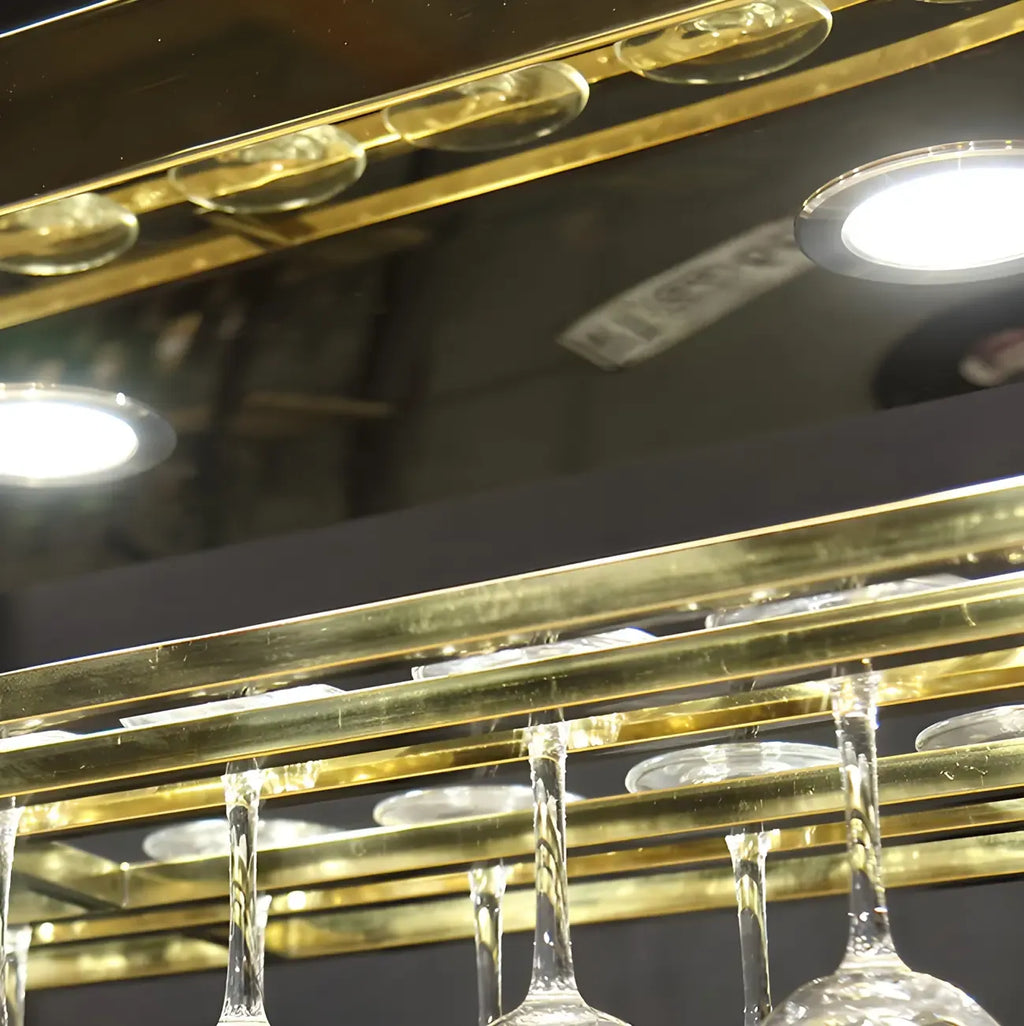 Porte-verres à vin suspendu en métal doré glamour