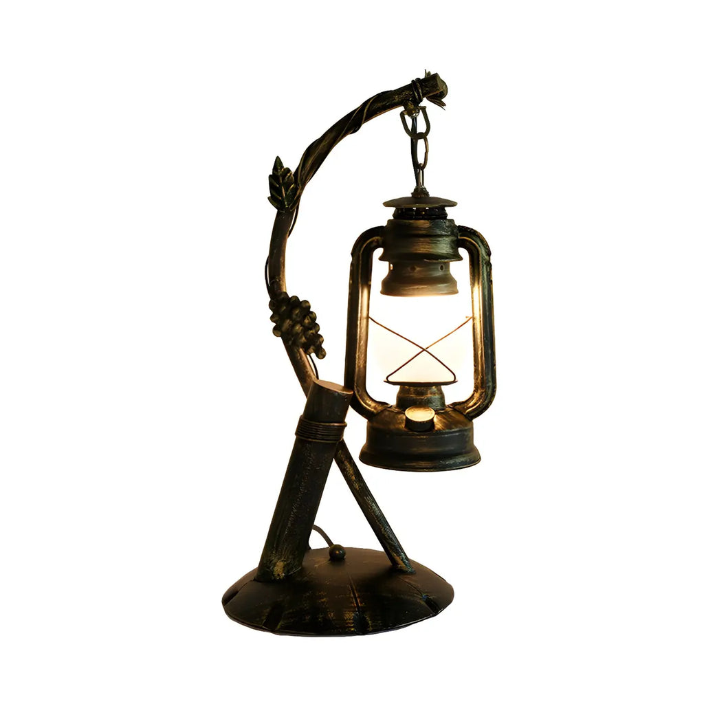 Lampe de table HomeyFad style industriel rustique en métal bronze et laiton