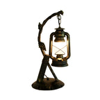 Lampe de table HomeyFad style industriel rustique en métal bronze et laiton