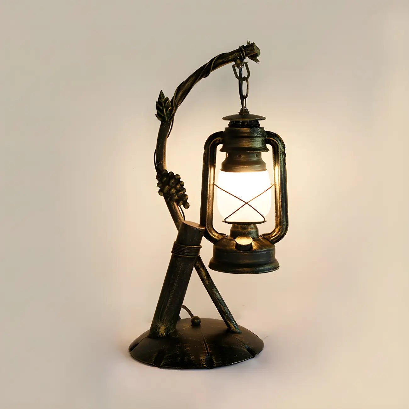 Lampe de table HomeyFad style industriel rustique en métal bronze et laiton