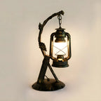 Lampe de table HomeyFad style industriel rustique en métal bronze et laiton