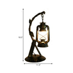 Lampe de table HomeyFad style industriel rustique en métal bronze et laiton