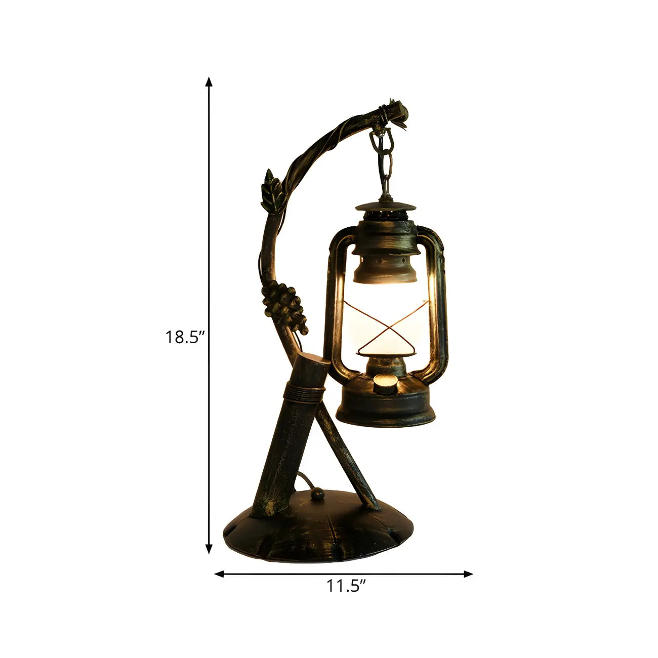 Lampe de table HomeyFad style industriel rustique en métal bronze et laiton