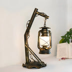 Lampe de table HomeyFad style industriel rustique en métal bronze et laiton