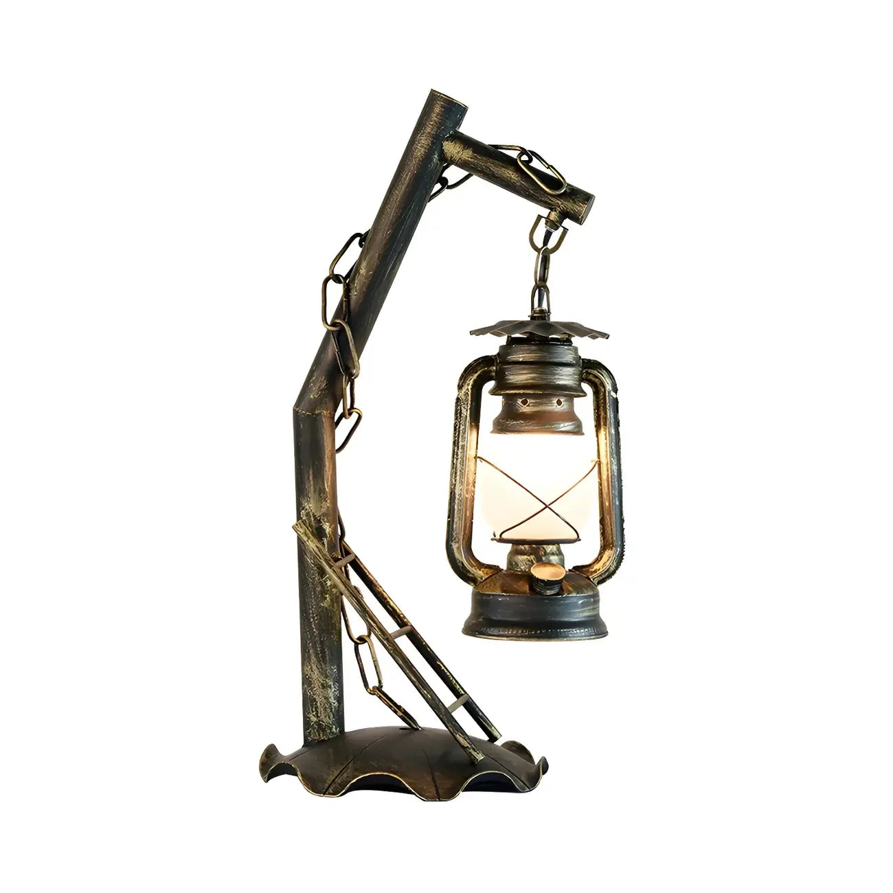 Lampe de table HomeyFad style industriel rustique en métal bronze et laiton