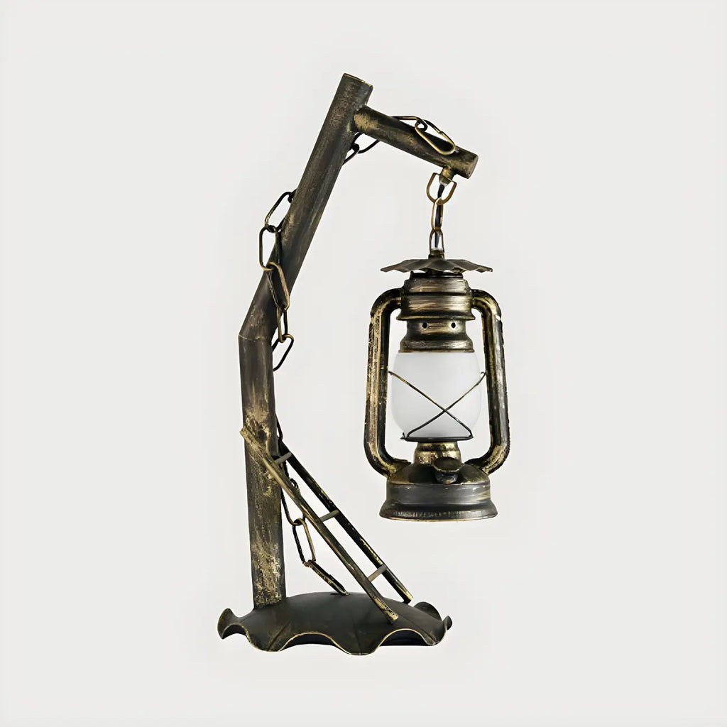 Lampe de table HomeyFad style industriel rustique en métal bronze et laiton