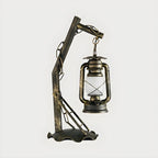 Lampe de table HomeyFad style industriel rustique en métal bronze et laiton