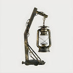 Lampe de table HomeyFad style industriel rustique en métal bronze et laiton