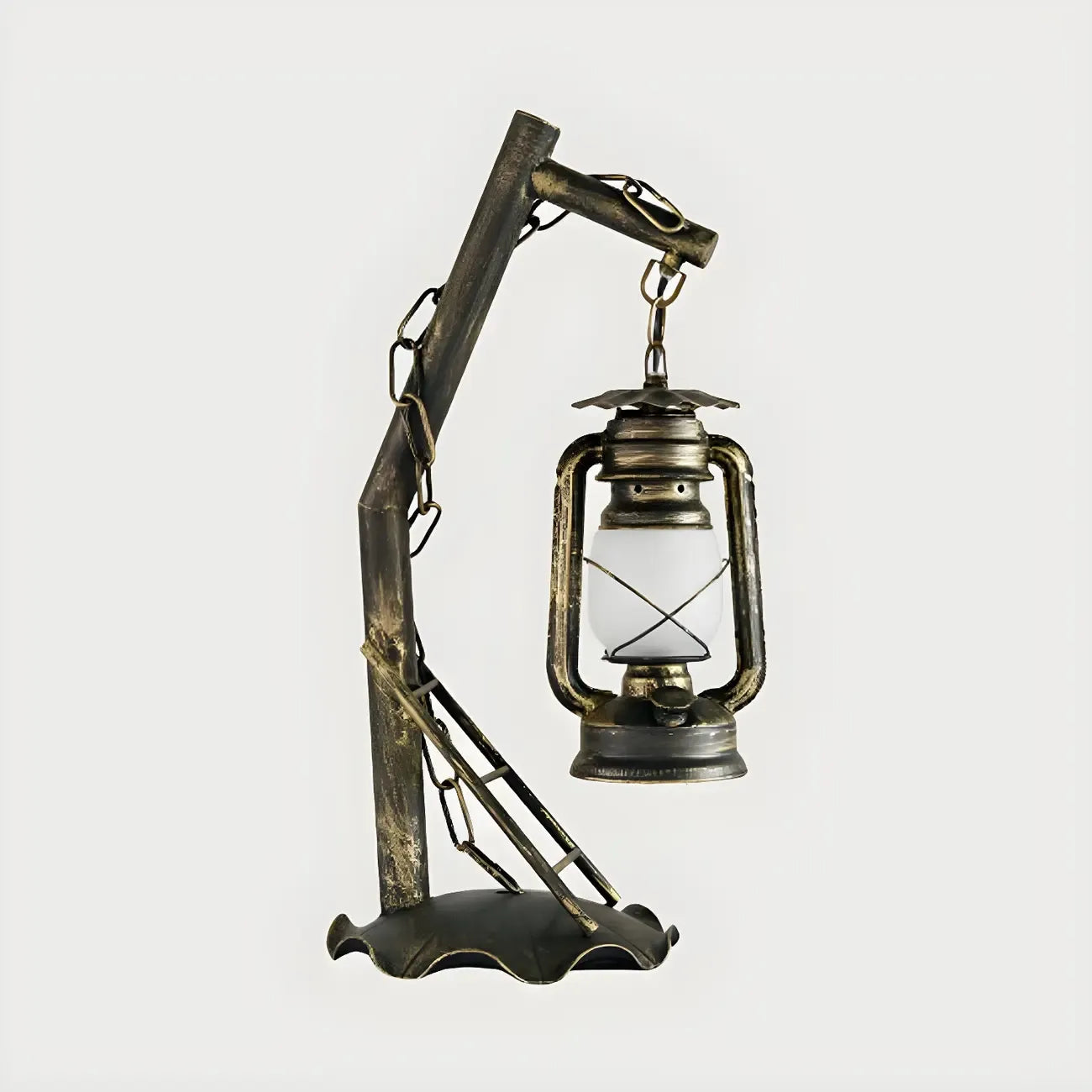 Lampe de table HomeyFad style industriel rustique en métal bronze et laiton