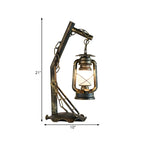 Lampe de table HomeyFad style industriel rustique en métal bronze et laiton