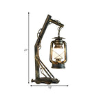 Lampe de table HomeyFad style industriel rustique en métal bronze et laiton