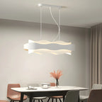 Suspension moderne en métal blanc ondulé pour la cuisine
