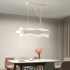 Suspension moderne en métal blanc ondulé pour la cuisine