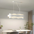 Suspension moderne en métal blanc ondulé pour la cuisine
