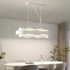 Suspension moderne en métal blanc ondulé pour la cuisine
