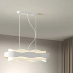 Suspension moderne en métal blanc ondulé pour la cuisine