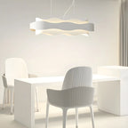 Suspension moderne en métal blanc ondulé pour la cuisine