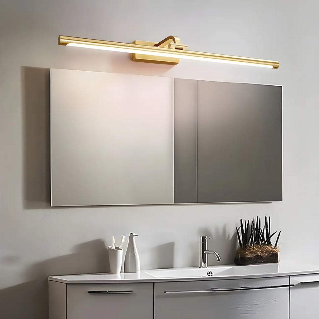 Applique murale LED en métal doré glamour avec abat-jour en acrylique pour salle de bain