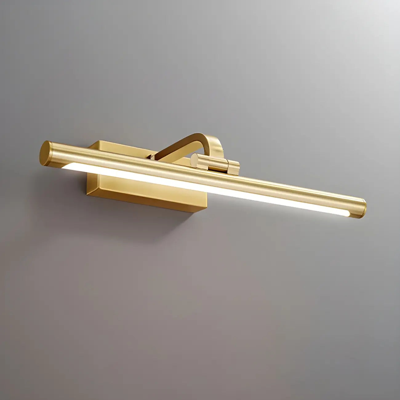 Applique murale LED en métal doré glamour avec abat-jour en acrylique pour salle de bain